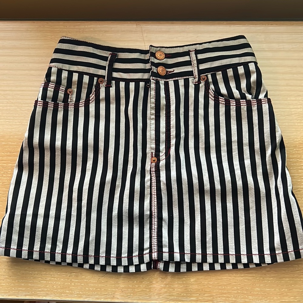 Gaultier Vertical Stripe Mini Skirt